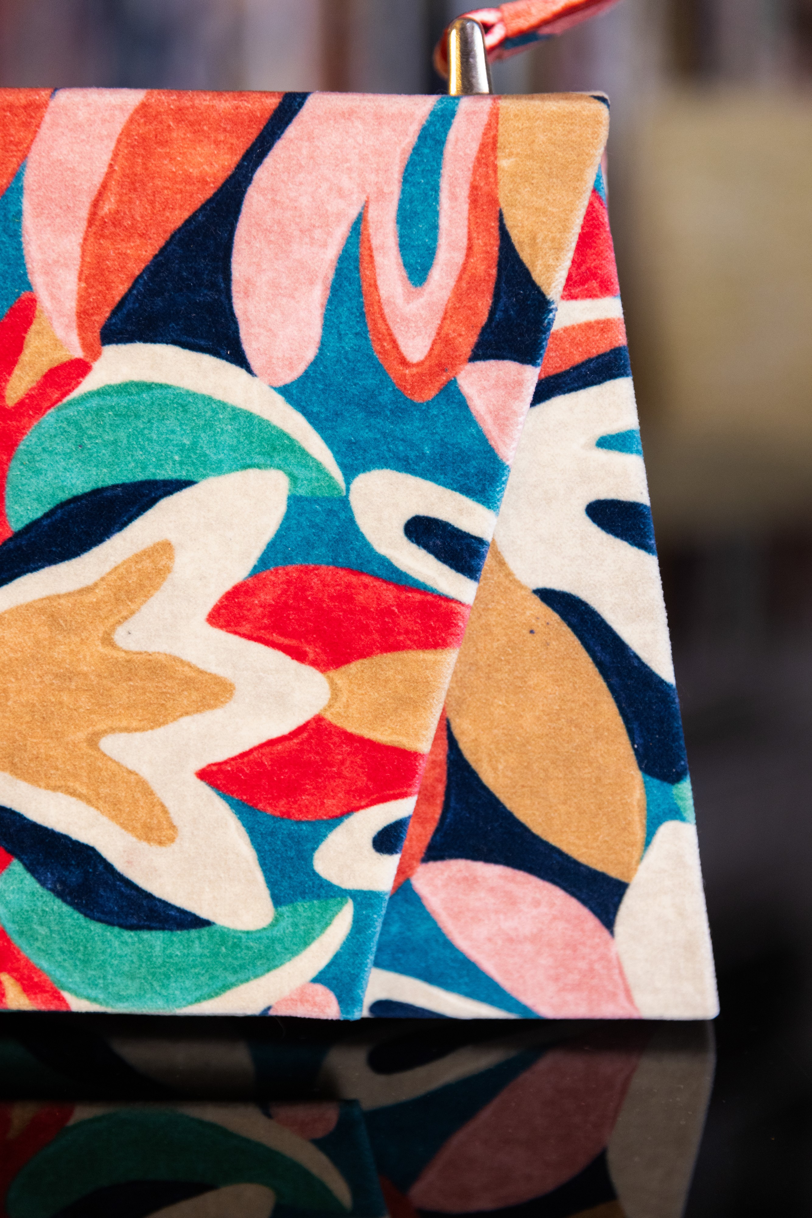 Borsa Lavi Bags realizzata a mano in velluto di cotone stampato