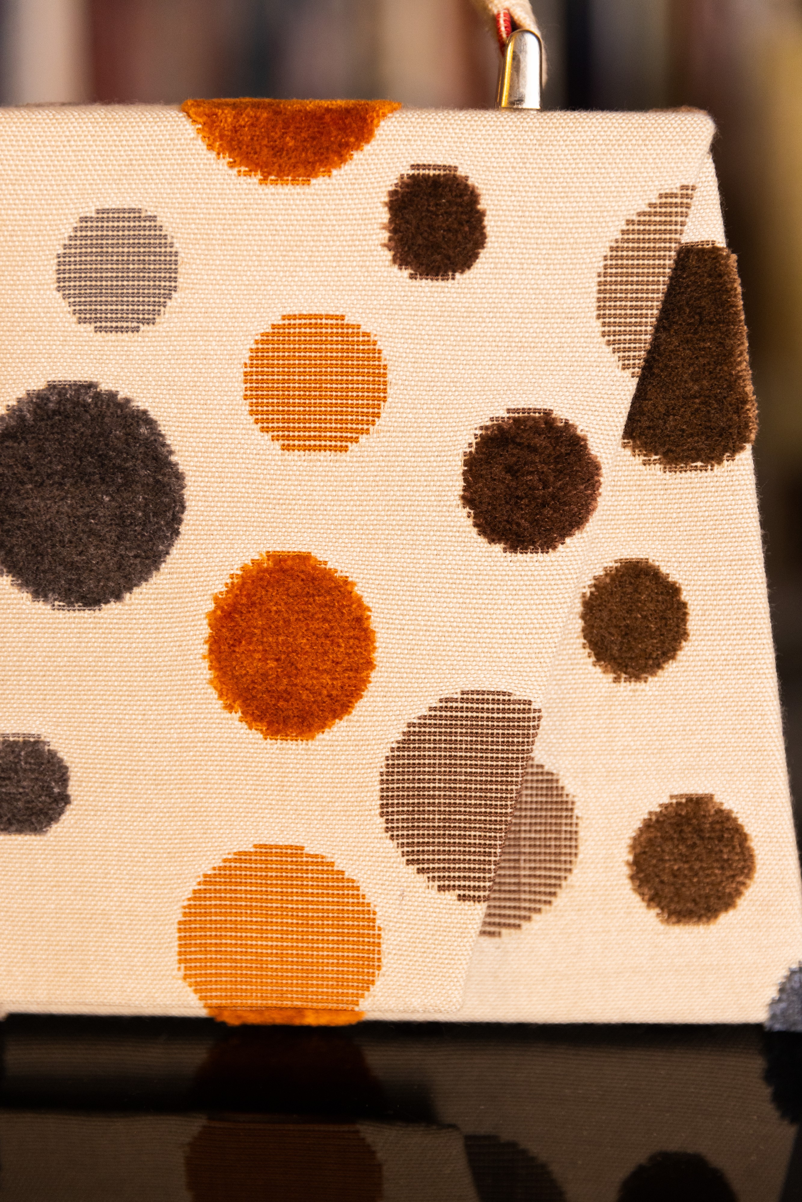 Borsa Lavi Bags realizzata a mano in tessuto di velluto di cotone operato