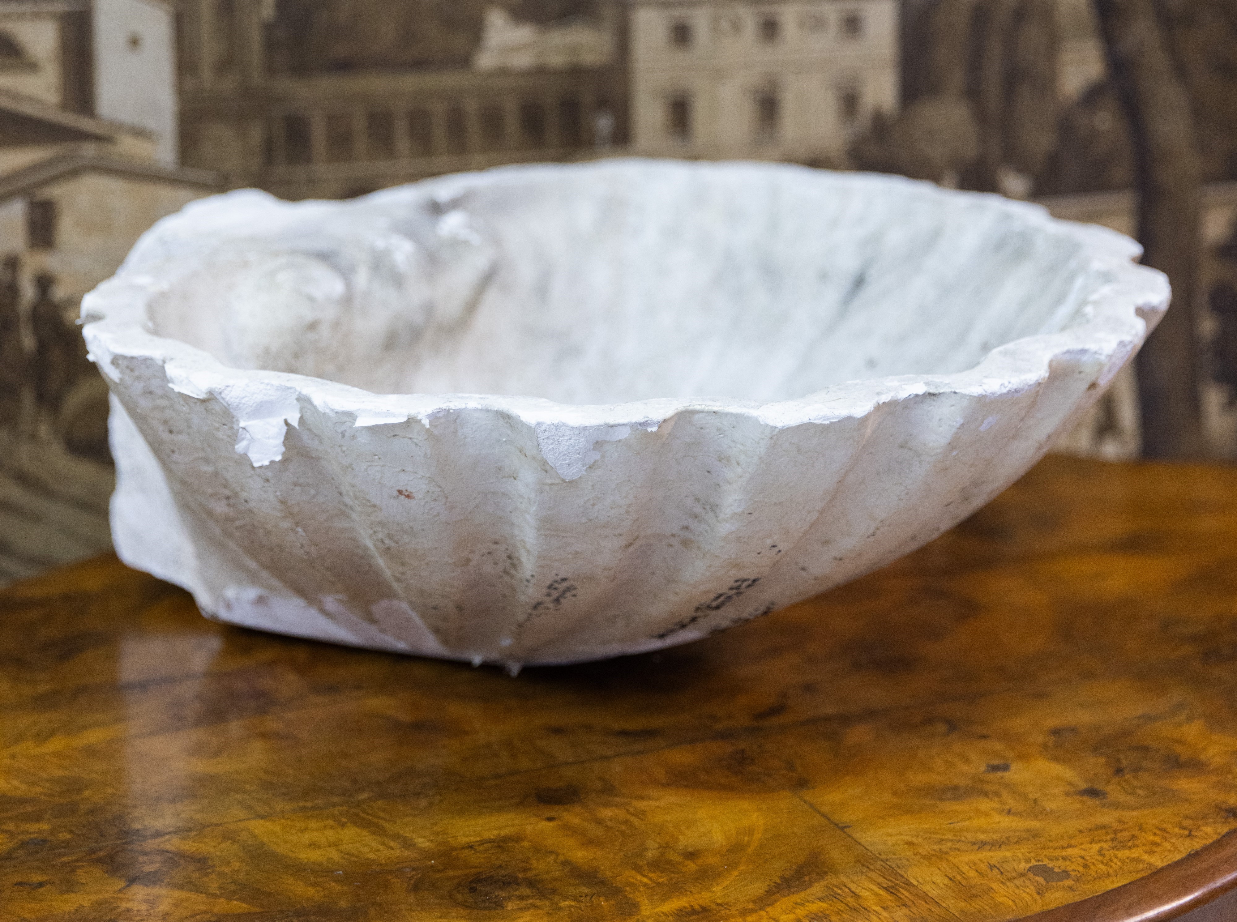 Coppia di acquasantiere in stucco caulino anni '40