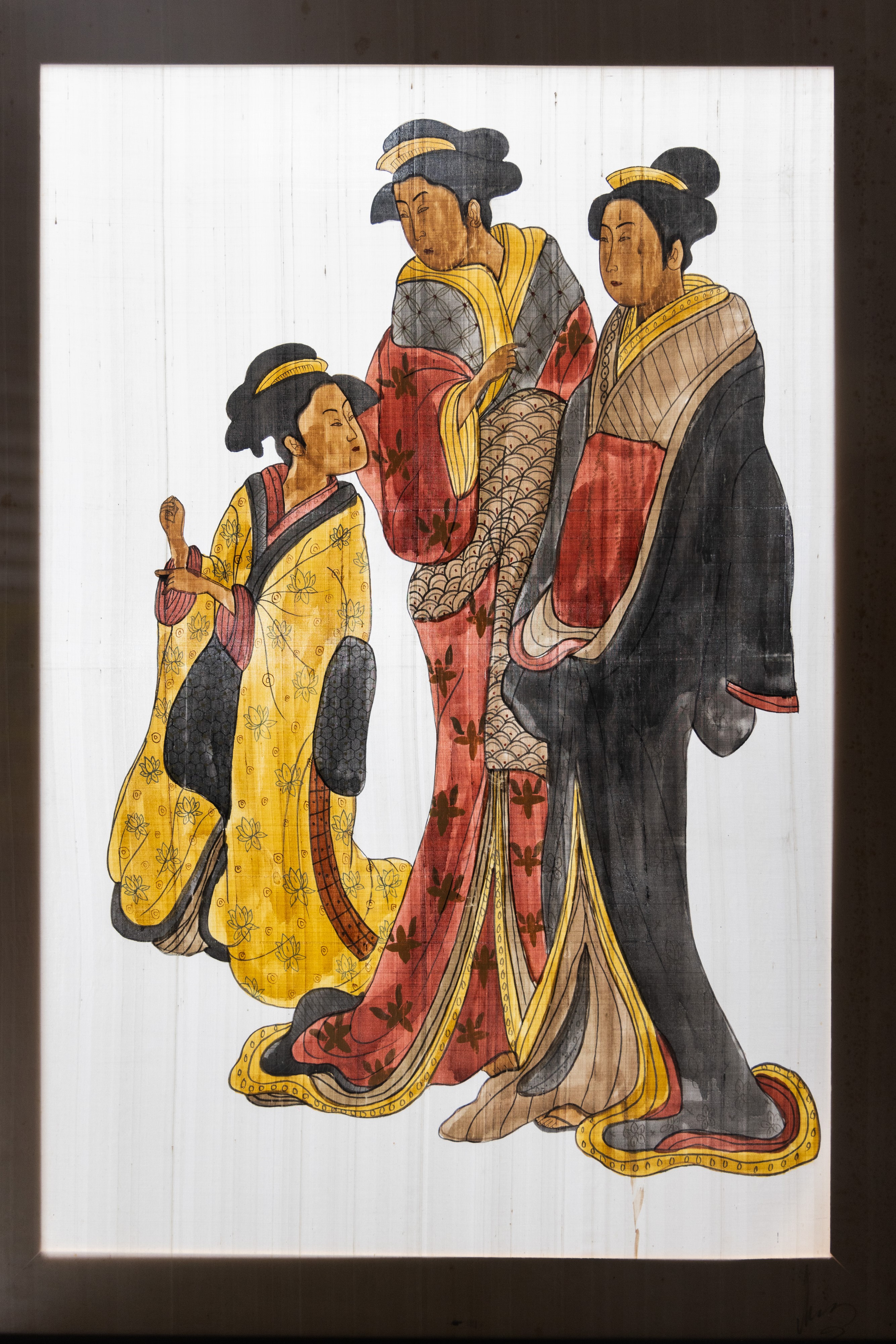 Dipinto giapponese su seta, primi del '900