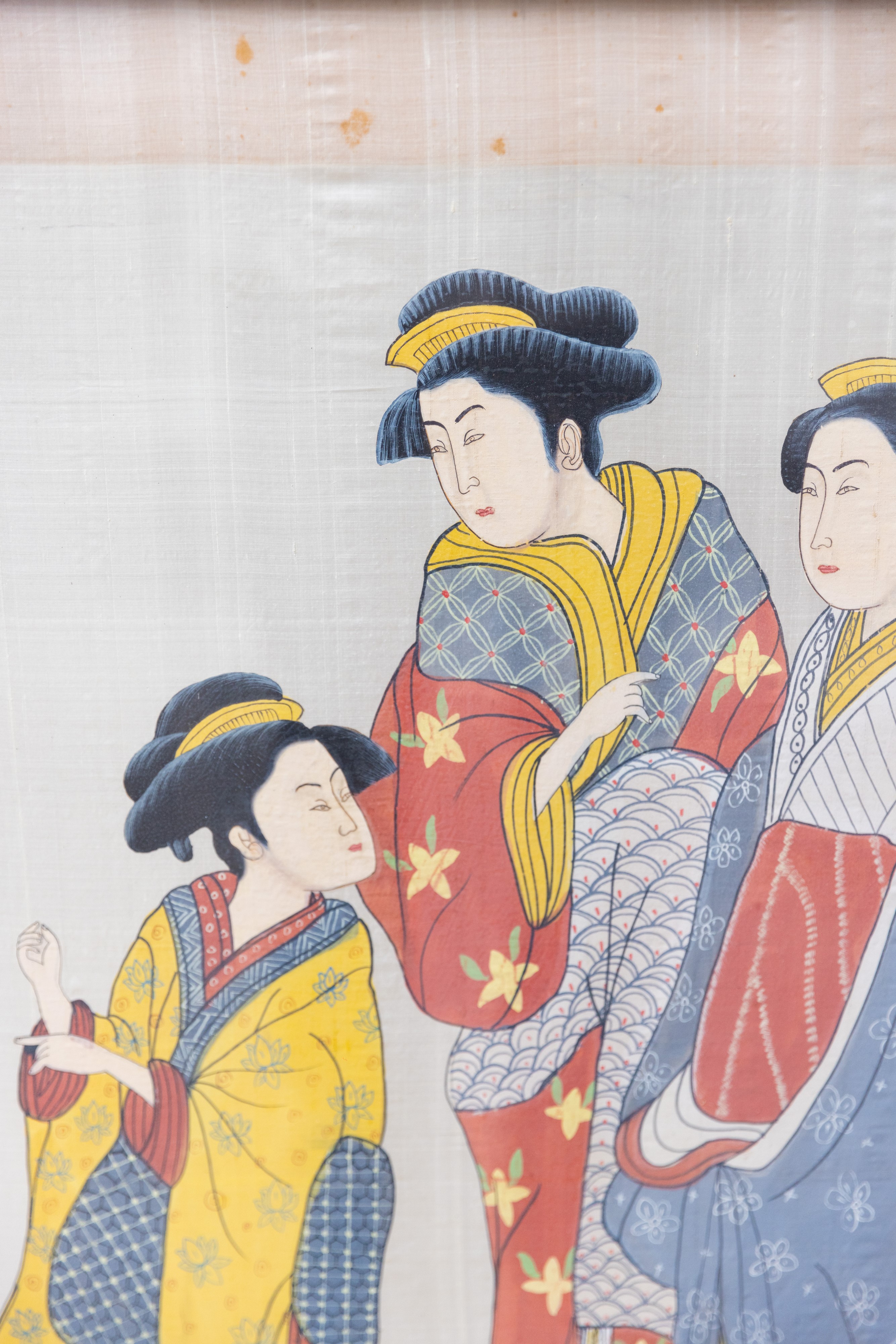 Dipinto giapponese su seta, primi del '900