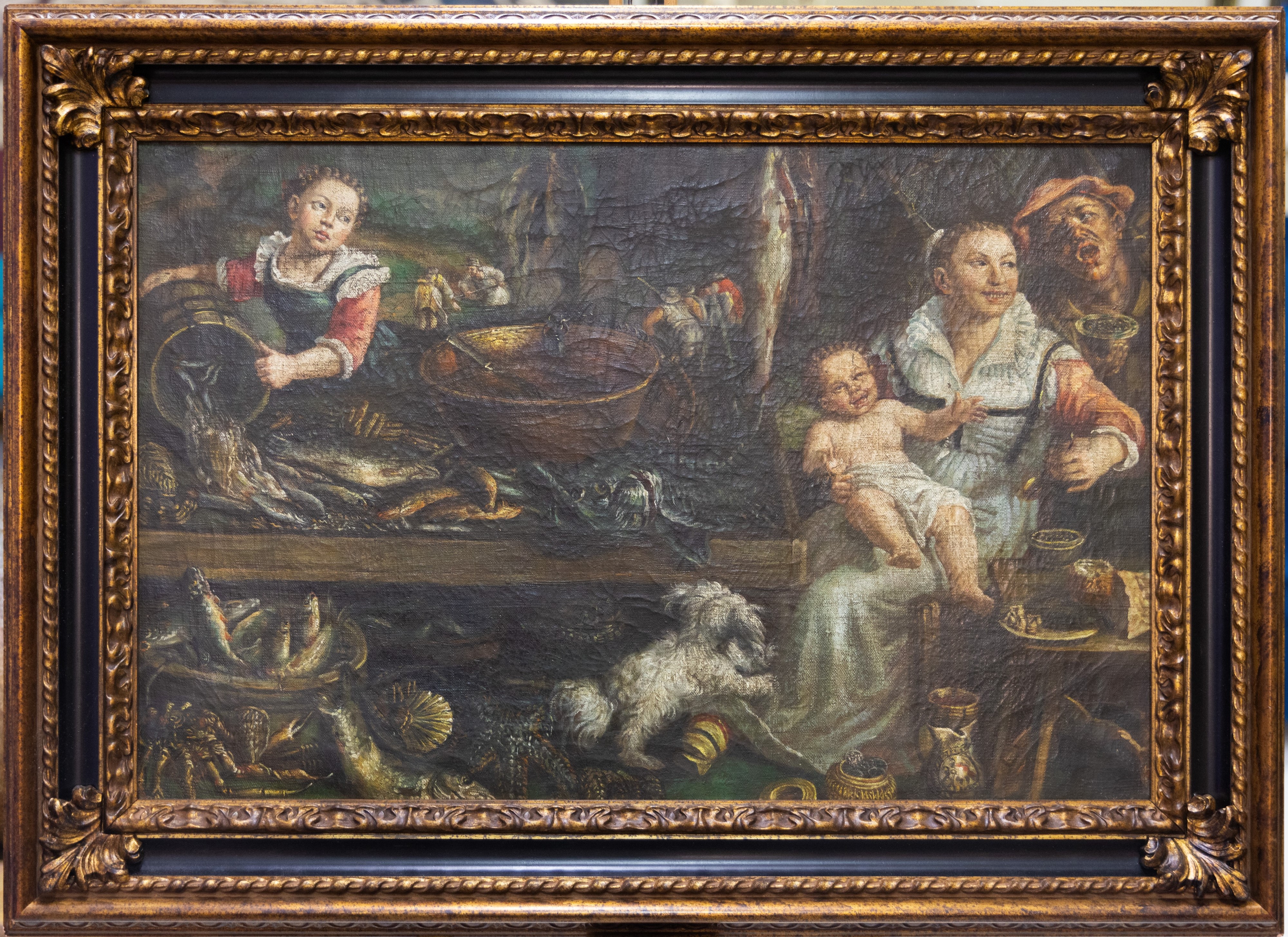 N. 2 quadri di scuola fiamminga con scene d'interni