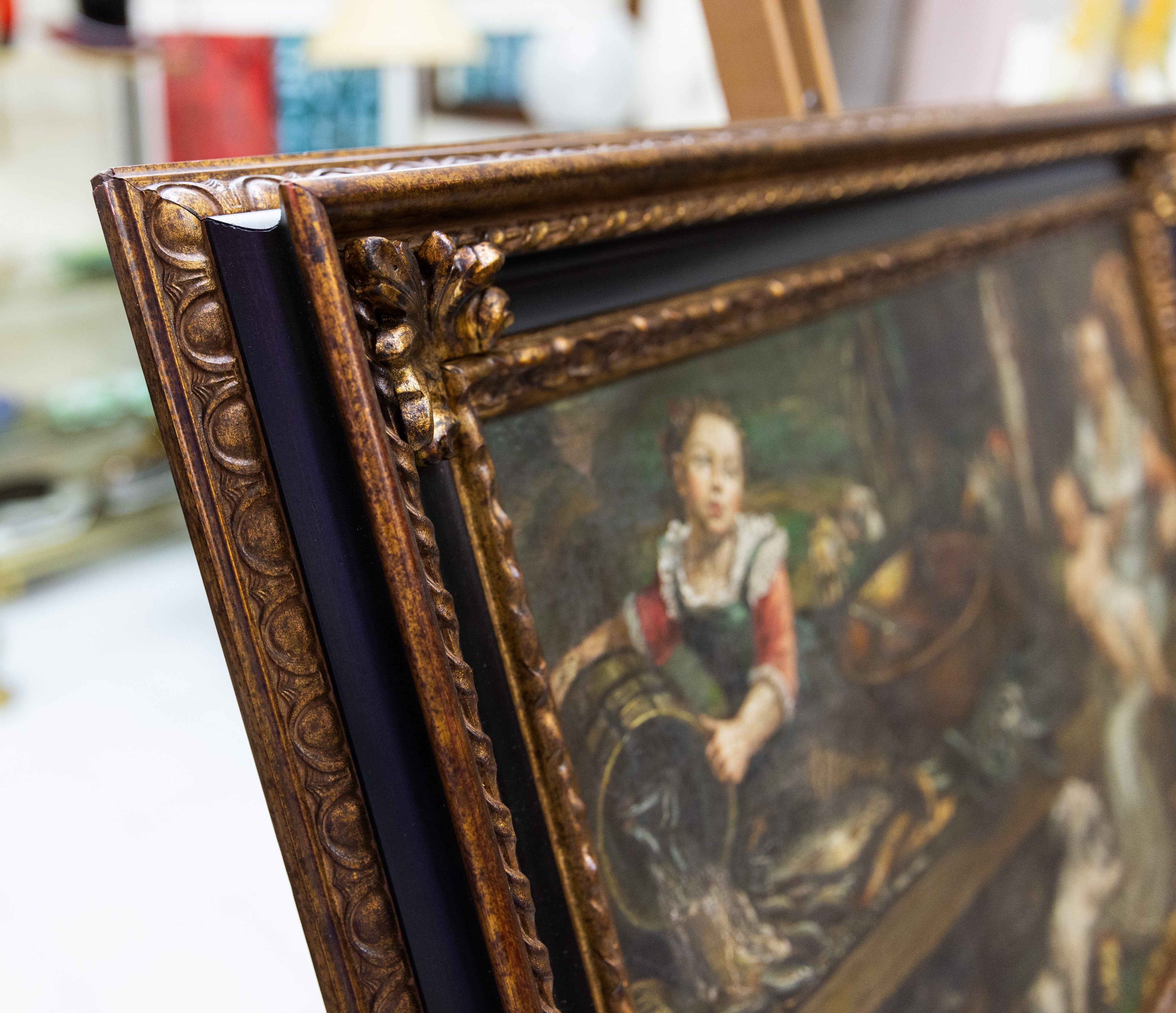 N. 2 quadri di scuola fiamminga con scene d'interni