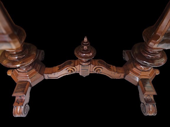 Scrittoio Luigi Filippo in legno di noce e ciliegio