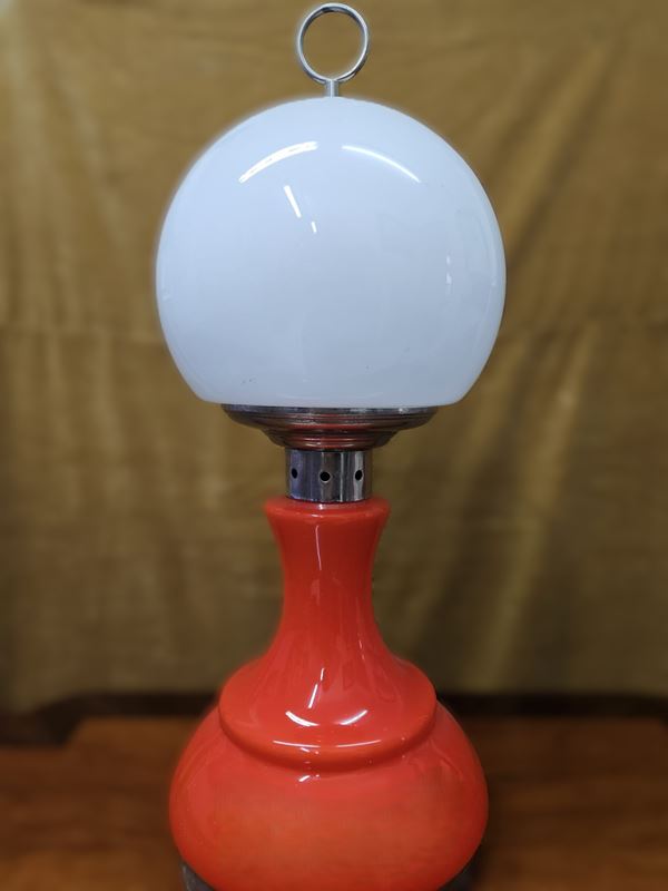 Lampada modello Birillo di Carlo Nason, colore arancione