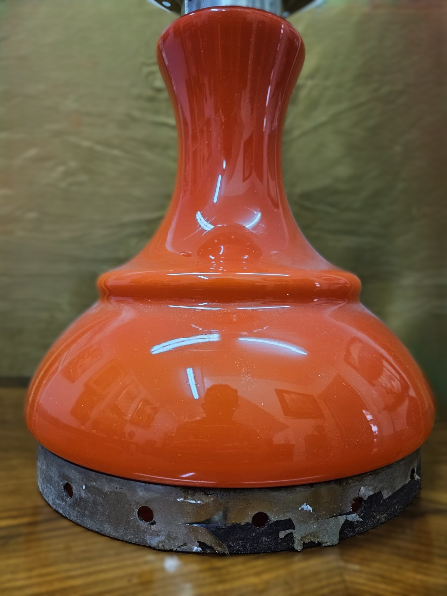 Lampada modello Birillo di Carlo Nason, colore arancione