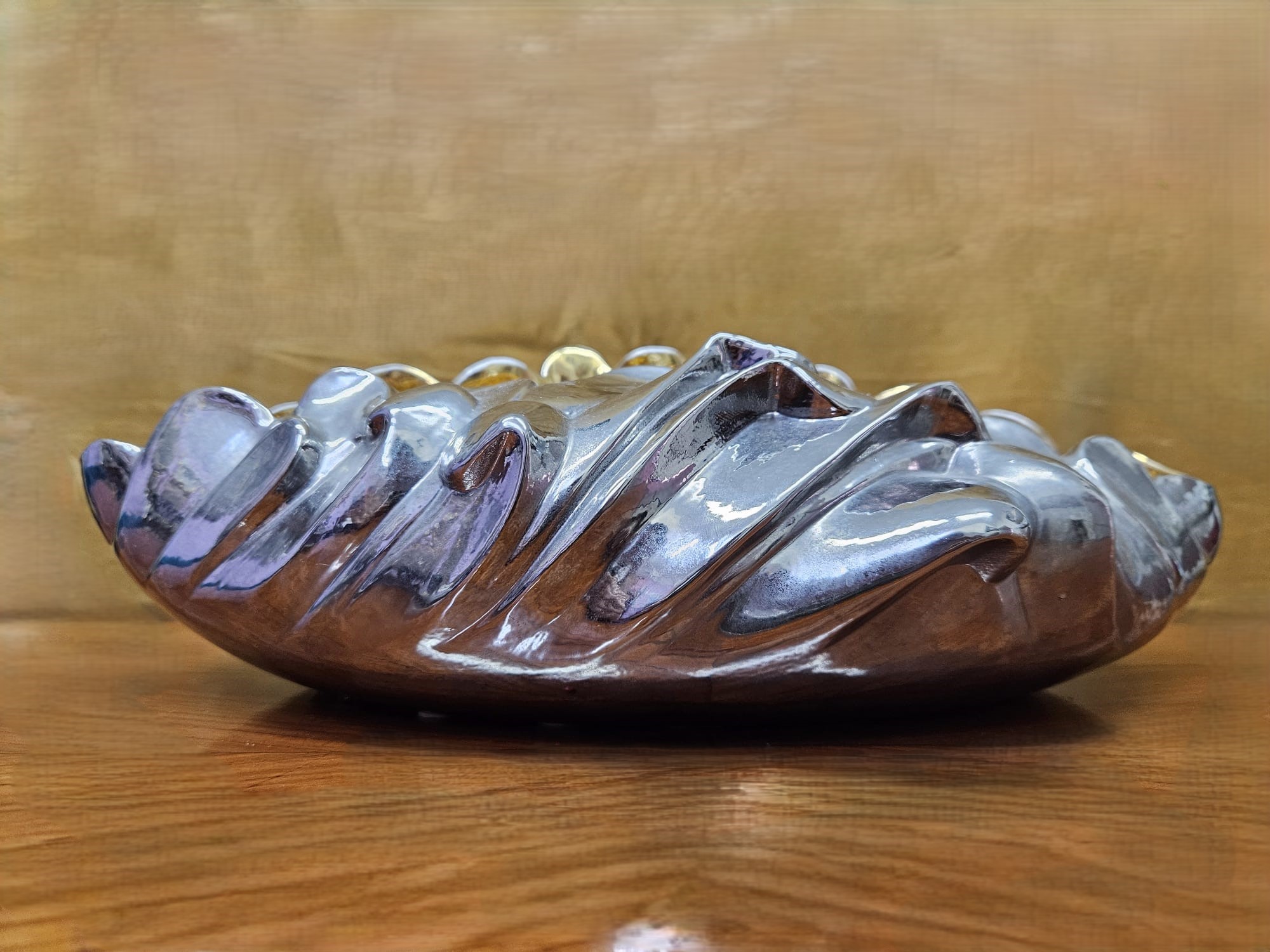 Svuota tasche a forma di conchiglia Capodimonte, in maiolica smaltata