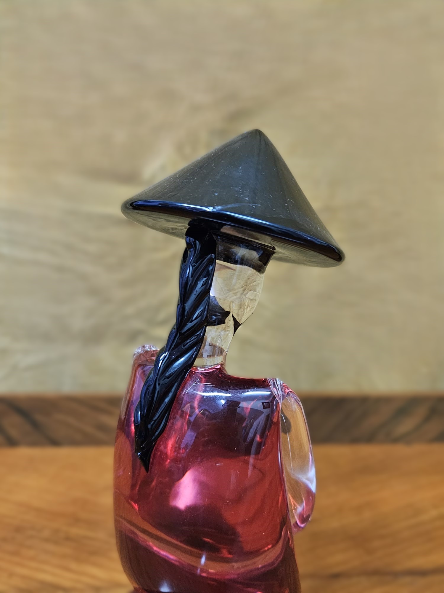 Statuina in vetro raffigurante giapponesina, firmata Seguso