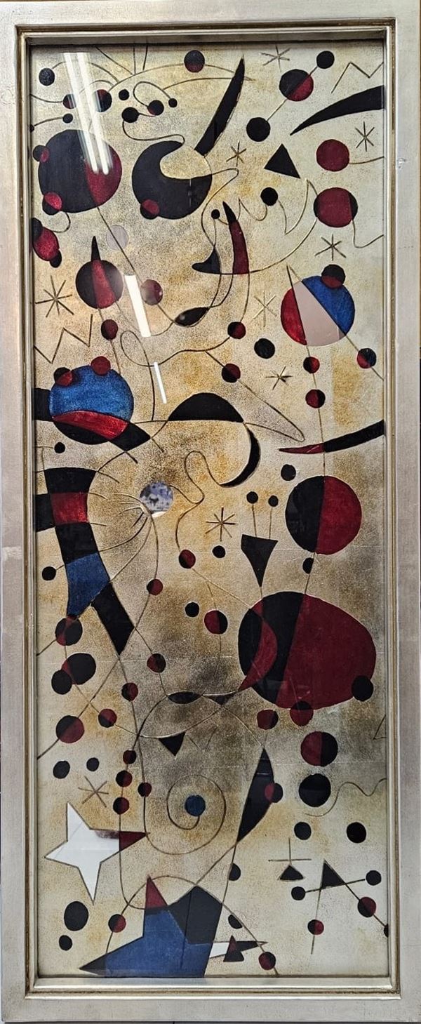 Dipinto su specchio Lam Lee, Omaggio a Mirò, le Costellazioni