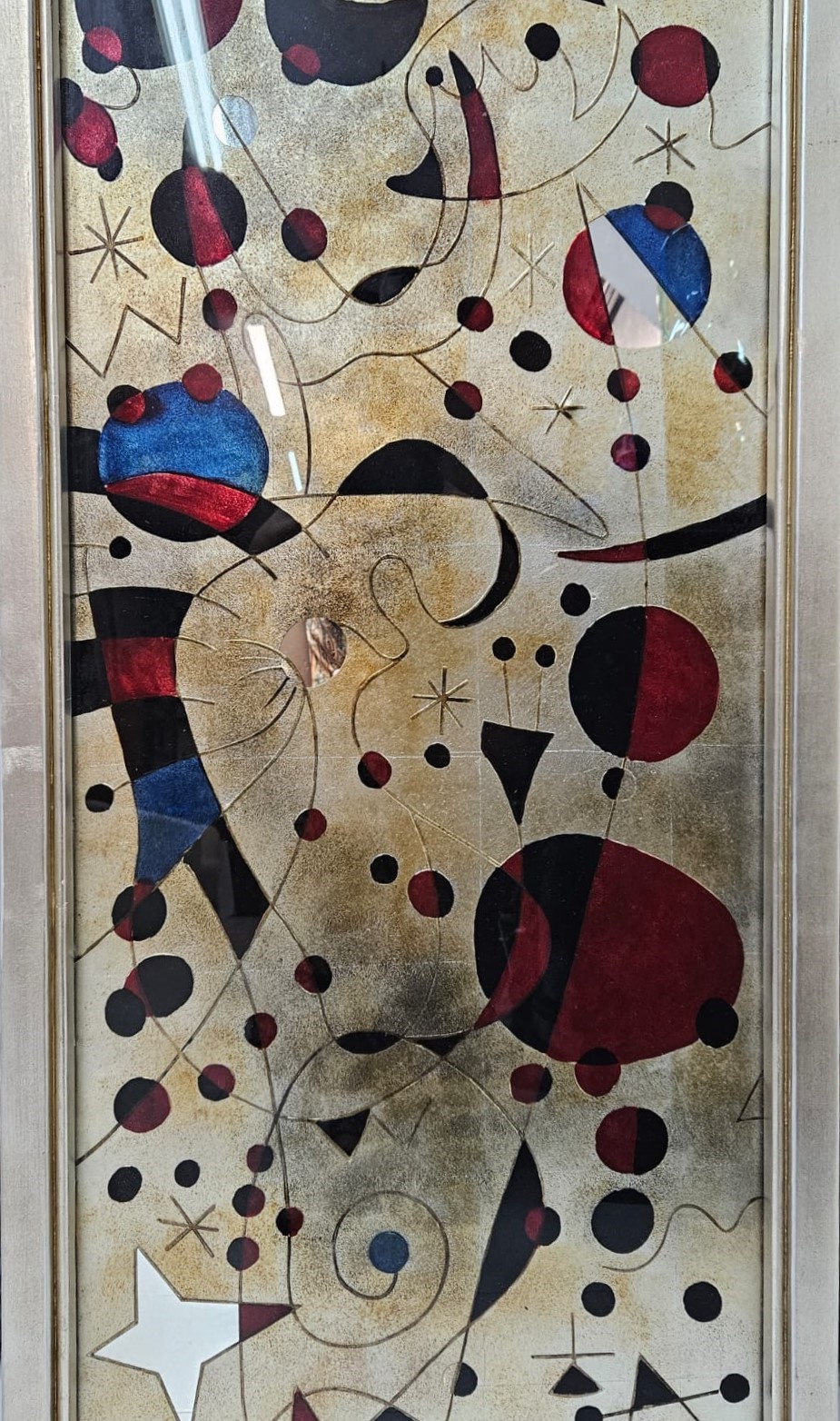 Dipinto su specchio Lam Lee, Omaggio a Mirò, le Costellazioni