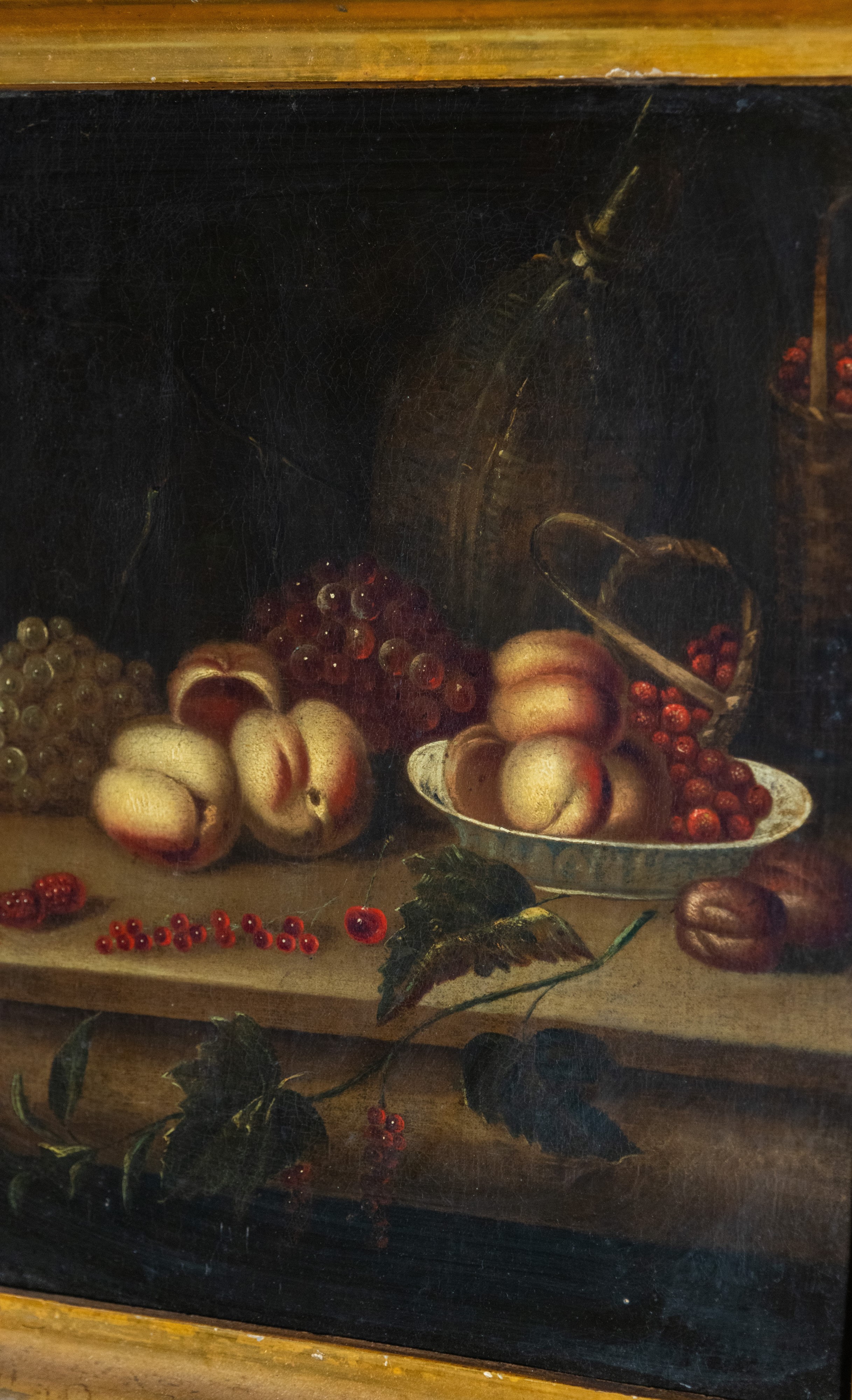 Natura morta con uva e pesche, scuola fiamminga