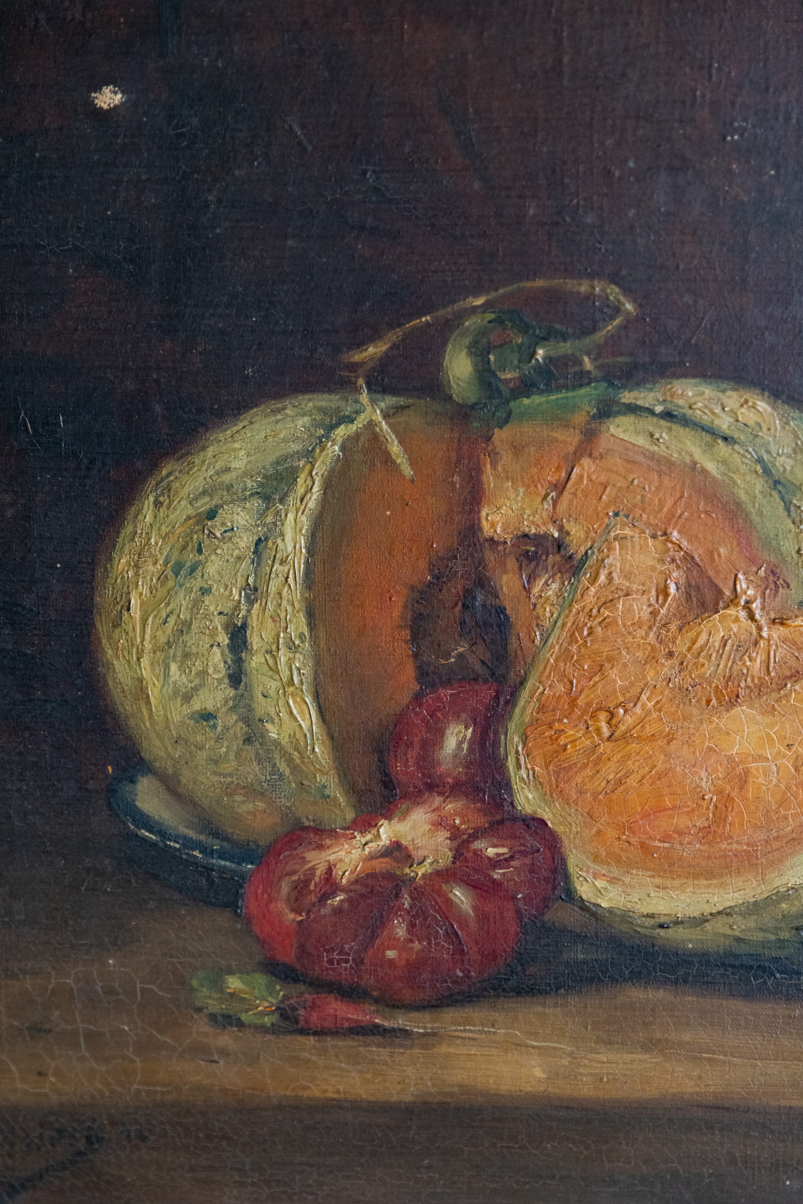 Natura morta con melone, dipinto francese