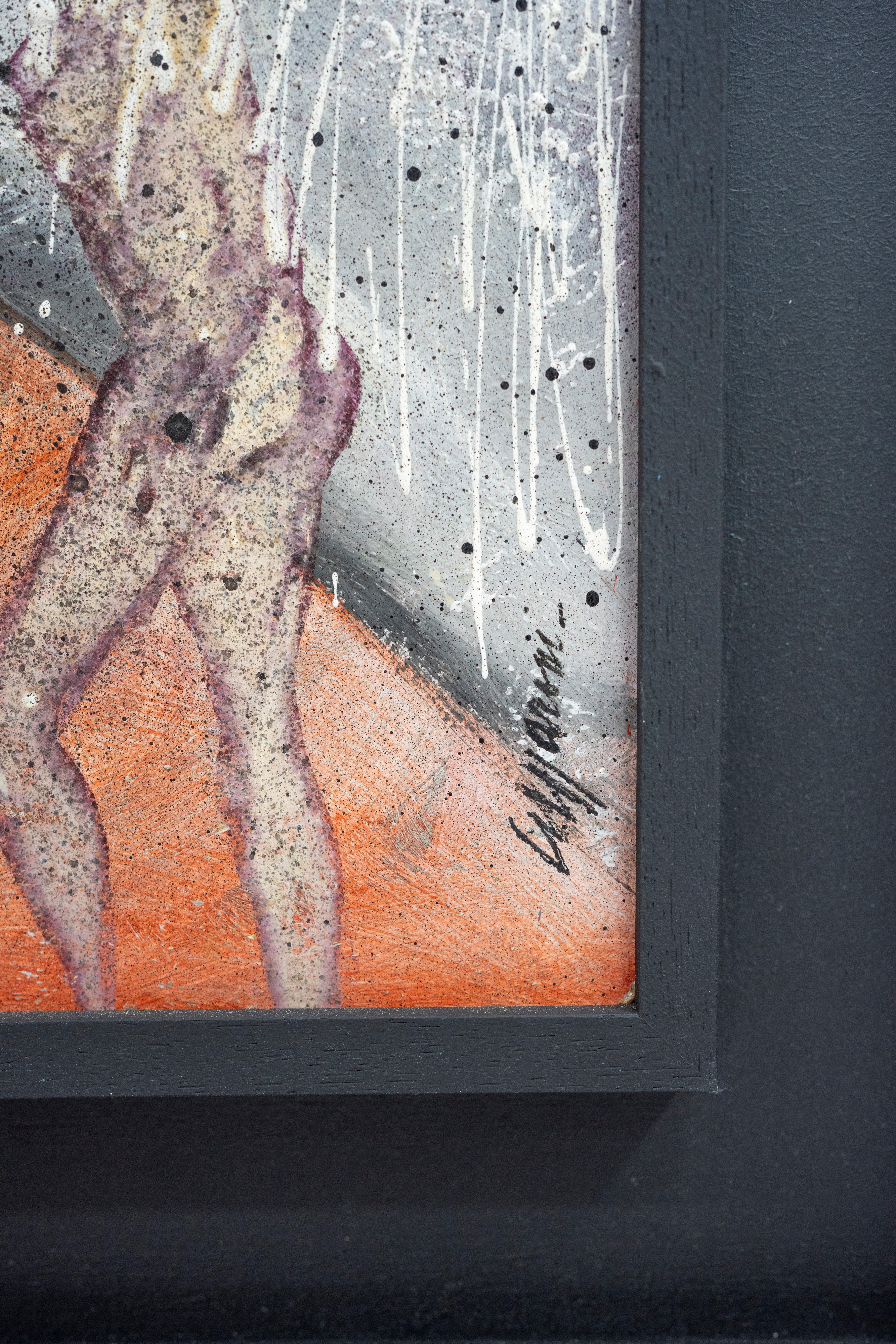 Dipinto raffigurante volto con personaggi in primo piano