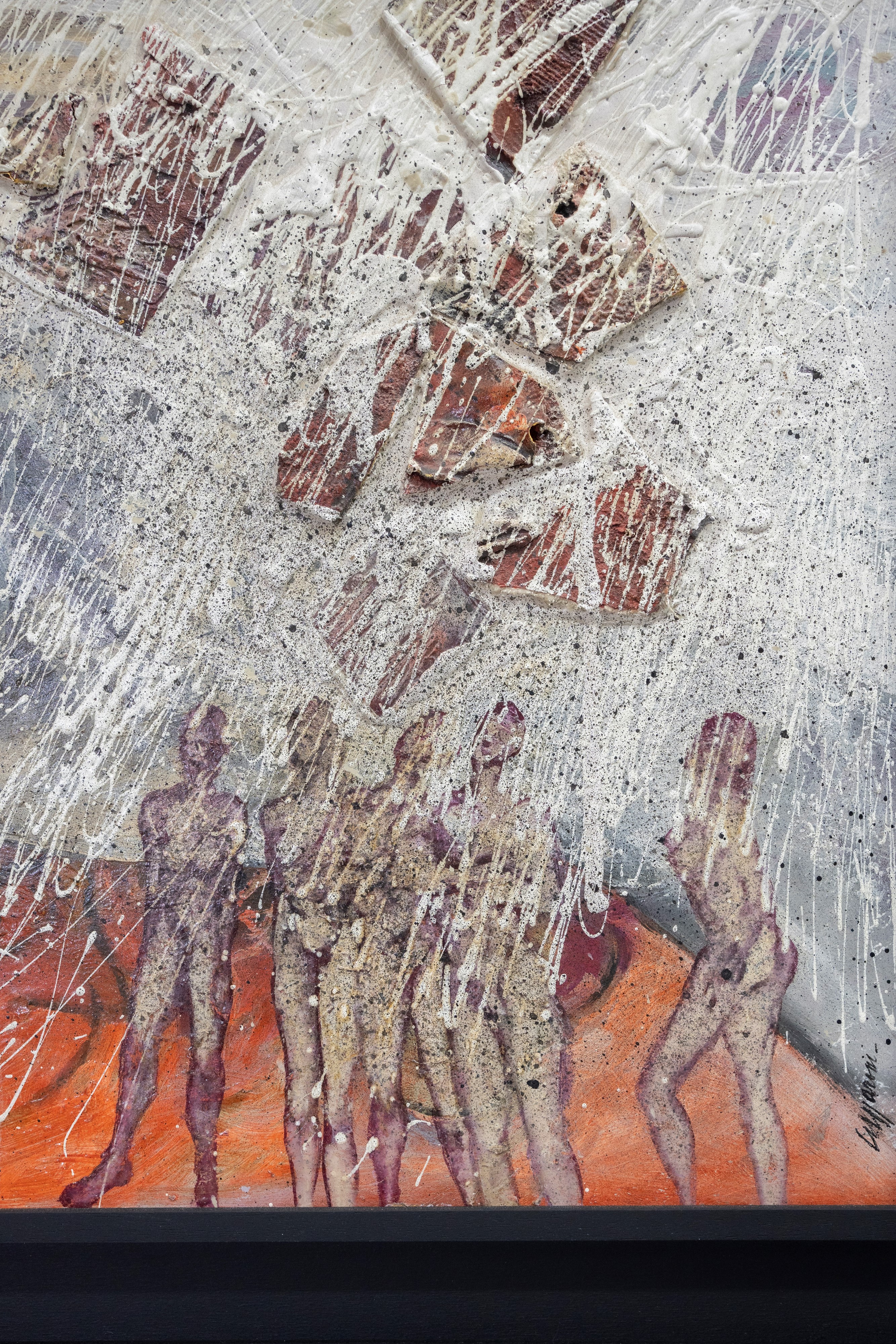 Dipinto raffigurante volto con personaggi in primo piano