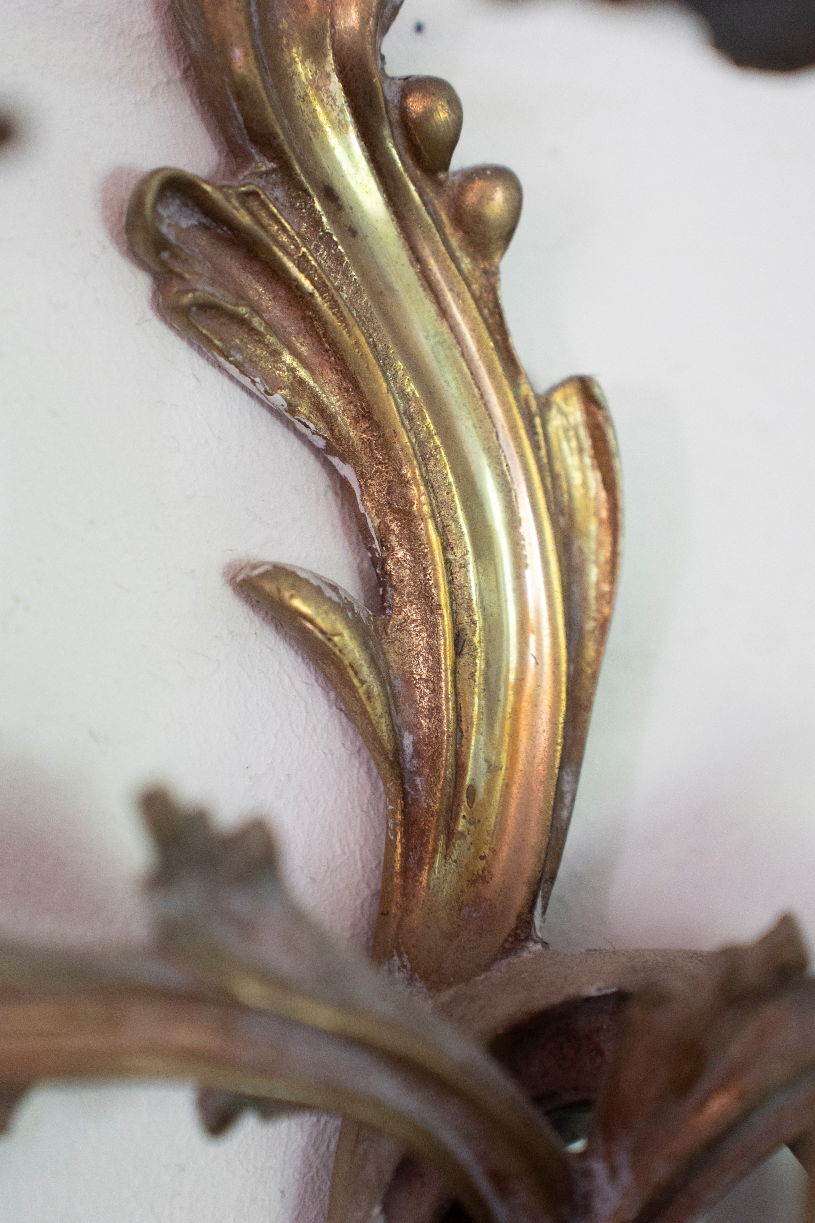 N. 4 applique a tre luci stile Luigi XV in ottone dorato