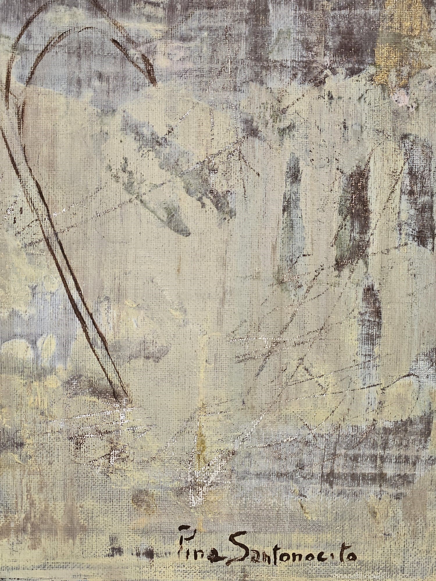 Vaso con fiori e sfondo beige