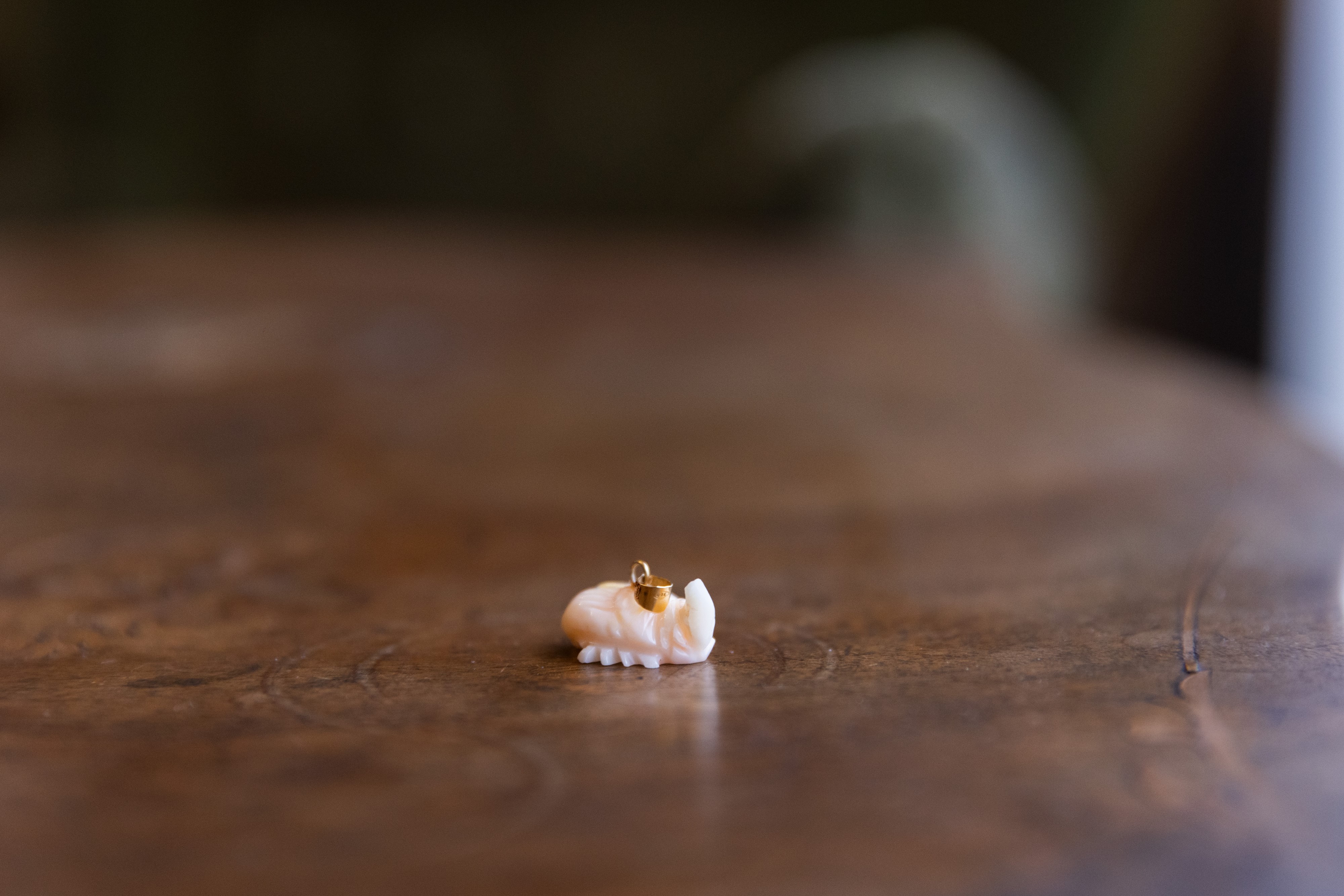 Ciondolo in oro 18 k con scarabeo corallo