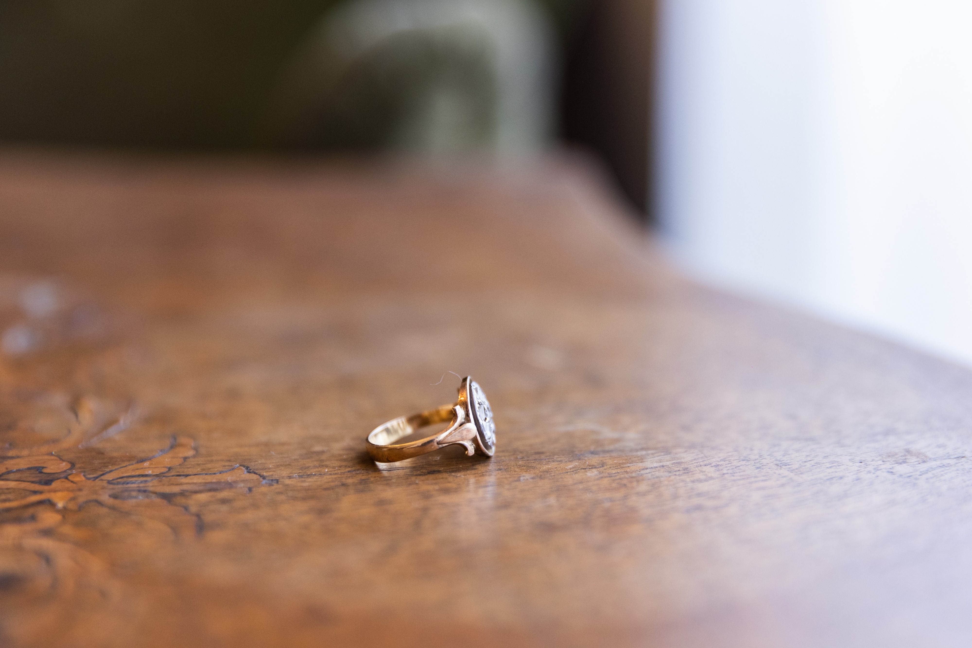 Anello fine 800 oro basso titolo e argento diamanti