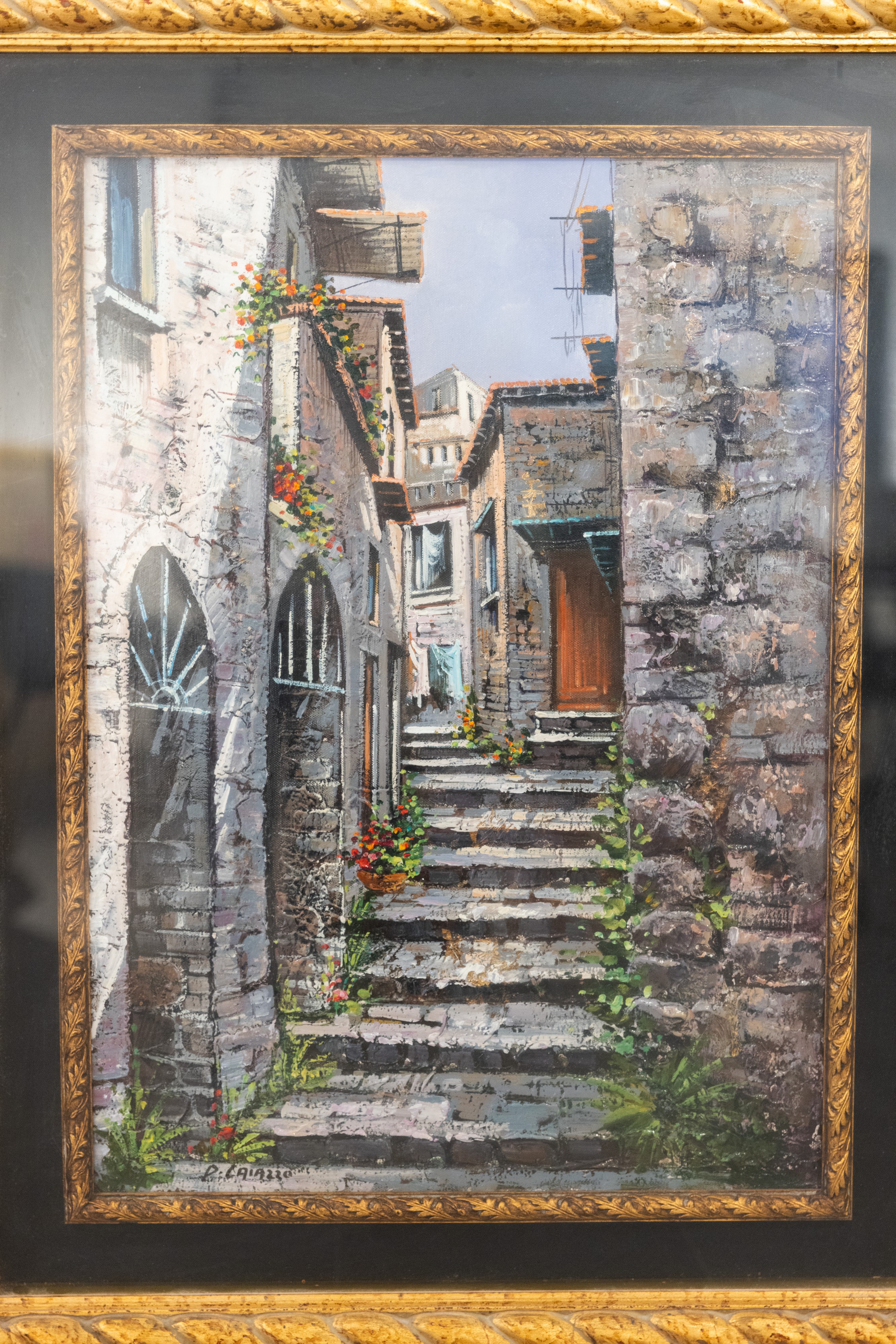 Paesaggio con scorcio di case