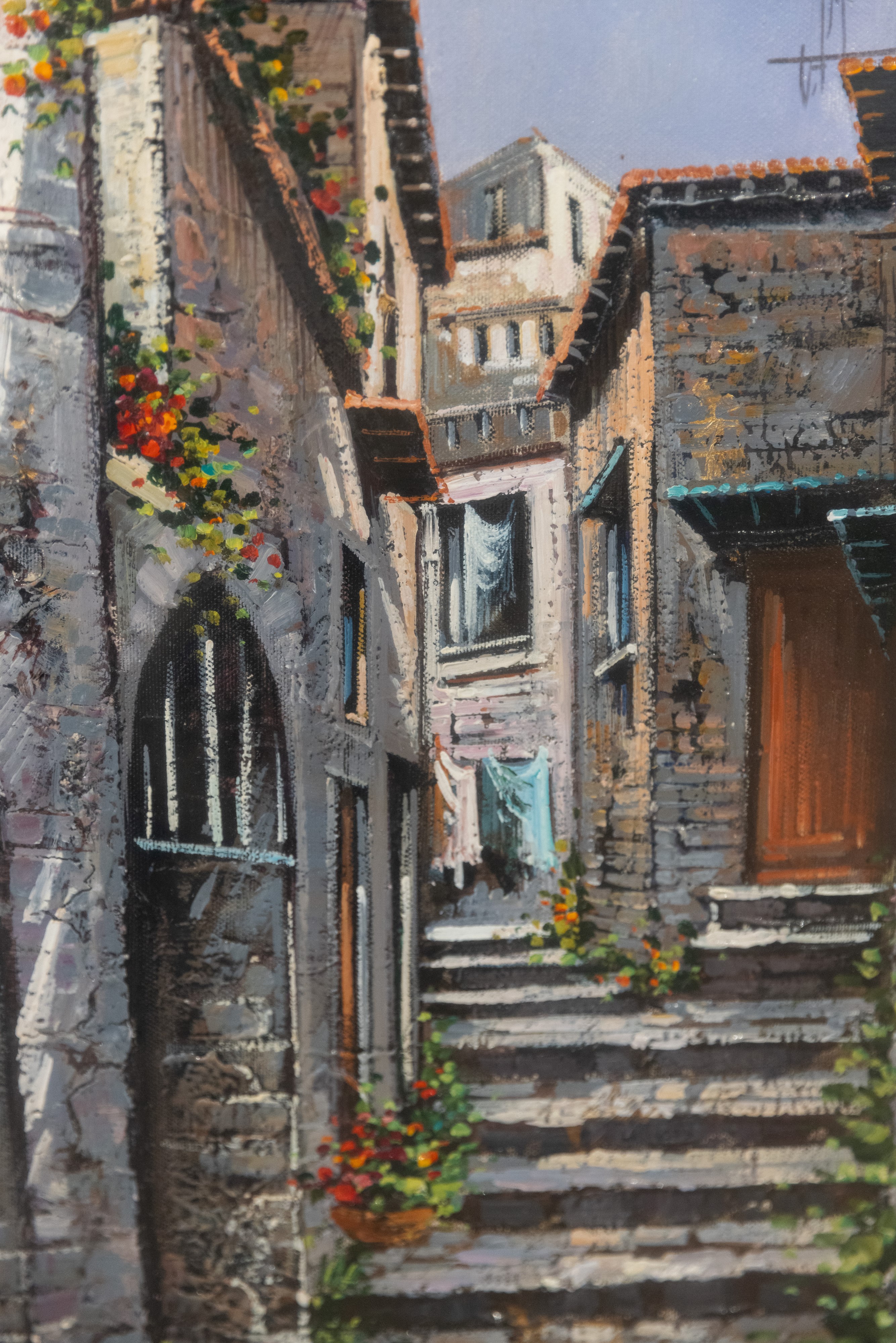 Paesaggio con scorcio di case